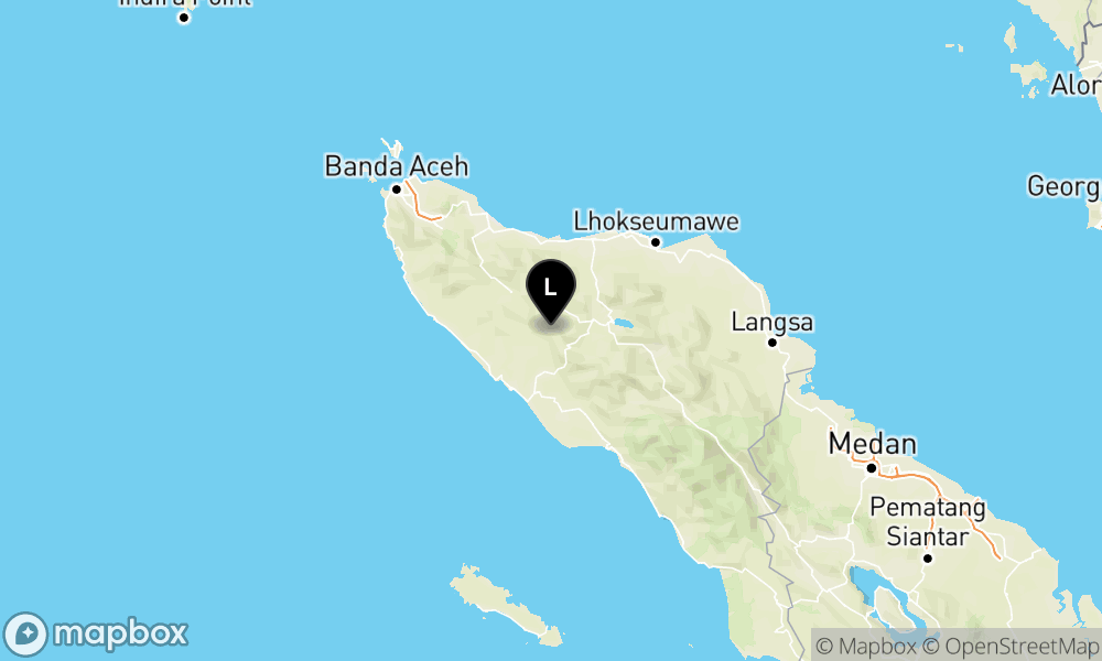 Peta Gempa Pusat gempa berada di darat 37 km timur laut Kab. Nagan Raya