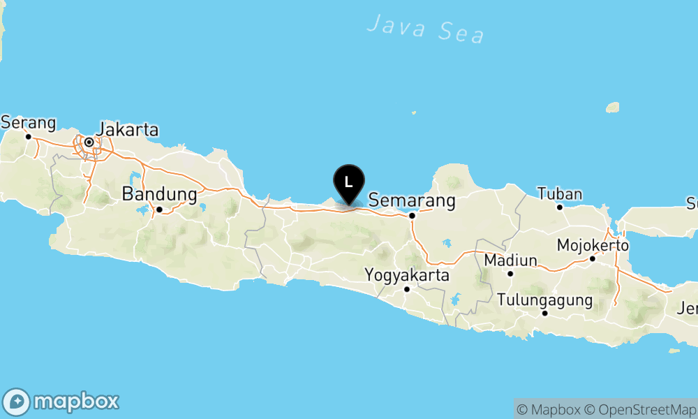 Peta Gempa Pusat gempa berada di darat 1 km baratdaya Batang