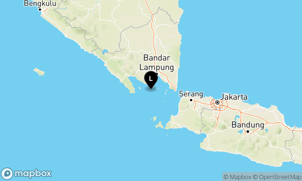 Peta Gempa Pusat gempa berada di laut 52 km Tenggara Pesawaran