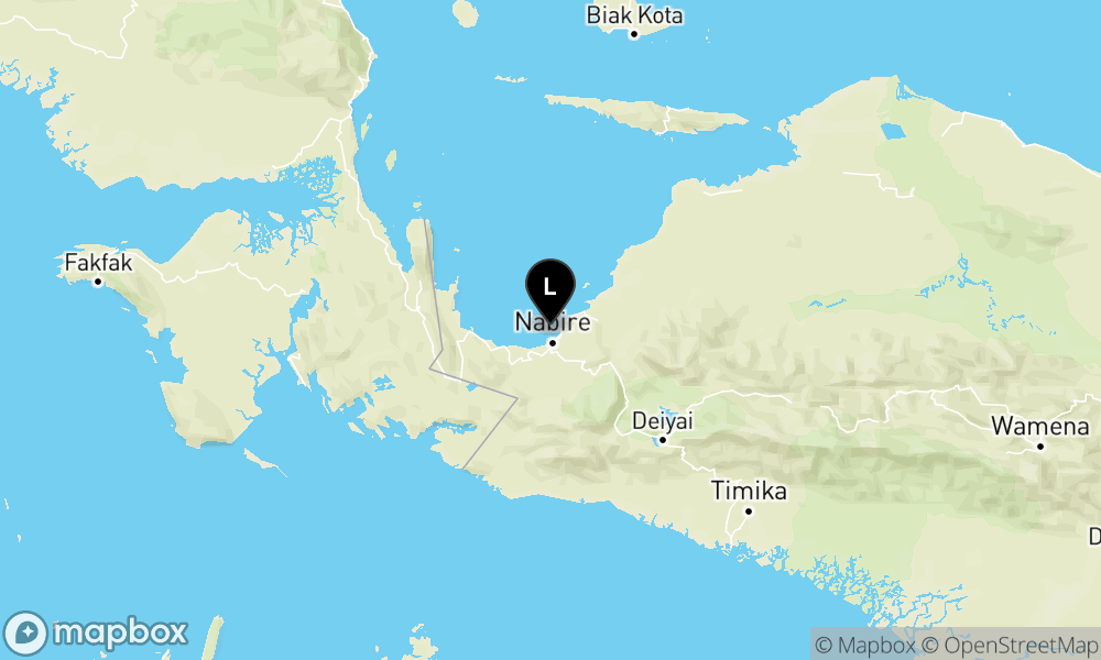 Peta Gempa Pusat gempa berada di darat 10 km barat laut Nabire