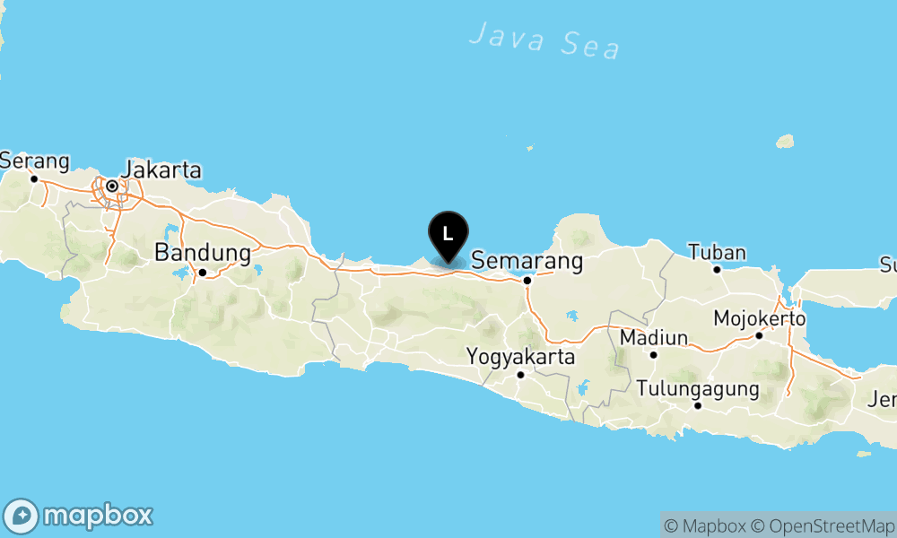 Peta Gempa Pusat gempa berada di darat, 2 km TimurLaut Batang