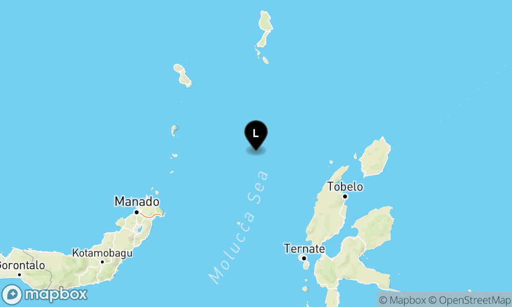 Peta Gempa 125 km BaratLaut PULAUDOI-MALUT