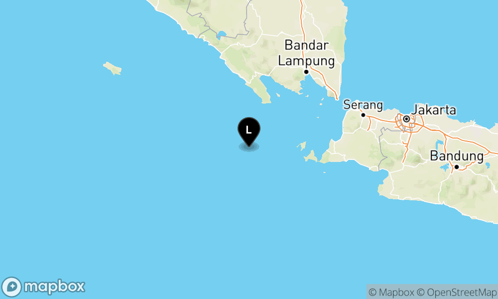 Peta Gempa Pusat gempa berada di laut 134 km barat daya Tanggamus