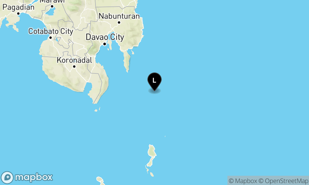 Peta Gempa 123 km BaratLaut PULAUKARATUNG-SULUT