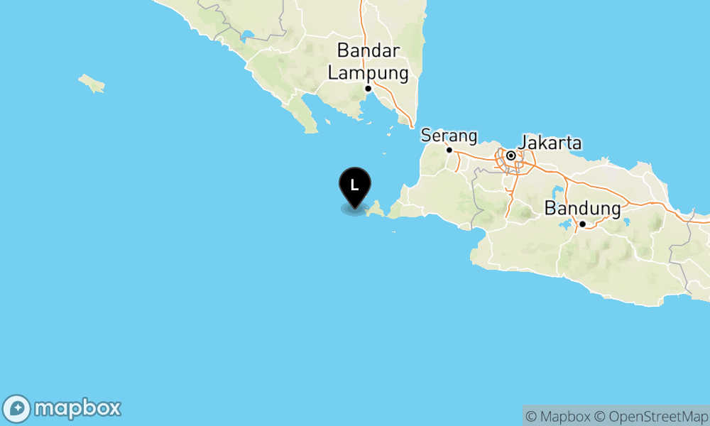 Peta Gempa Pusat gempa berada di laut 53 km barat daya Sumur