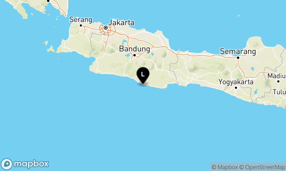 Peta Gempa Pusat gempa berada di Laut 51 Km BaratDaya KAB-TASIKMALAYA
