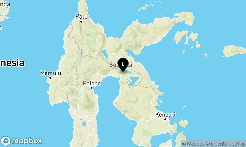 Peta Gempa Pusat gempa berada di darat 4 km timur laut Luwu Timur