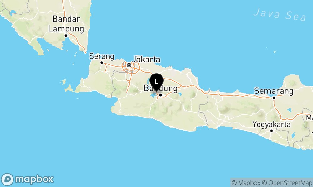 Peta Gempa Pusat gempa berada di darat 4 km Barat Daya Kab. Bandung
