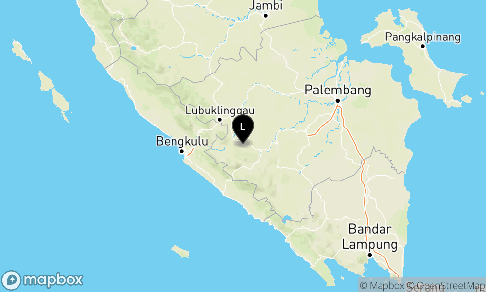 Peta Gempa Pusat gempa berada di darat 34 km barat laut Lahat