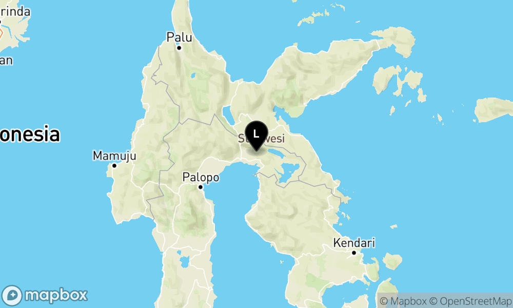 Peta Gempa Pusat gempa berada di darat 17 km BaratLaut Luwutimur
