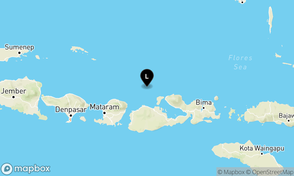 Peta Gempa Pusat gempa berada di laut 58 km timur laut Pulau Saring