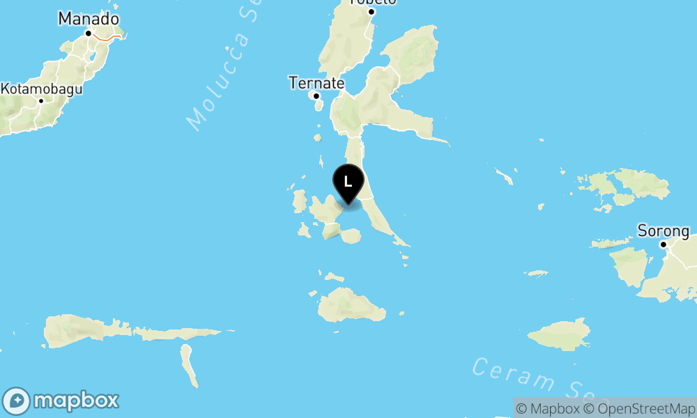Peta Gempa Pusat gempa berada di laut. 33 km TimurLaut Labuha