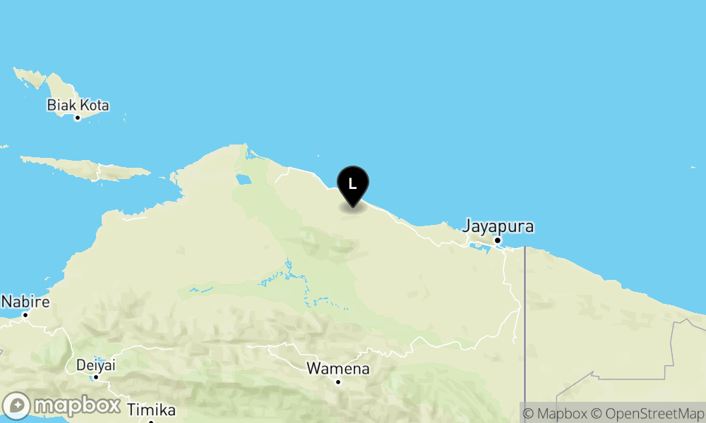 Peta Gempa 57 km Tenggara SARMI-PAPUA