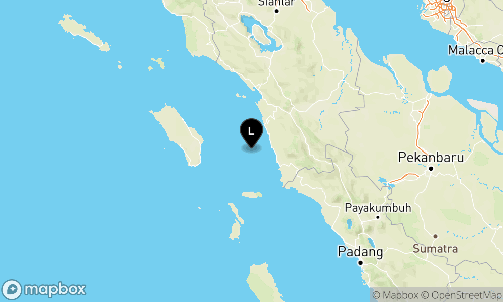 Peta Gempa 91 km BaratDaya PADANGSIDEMPUAN-SUMUT