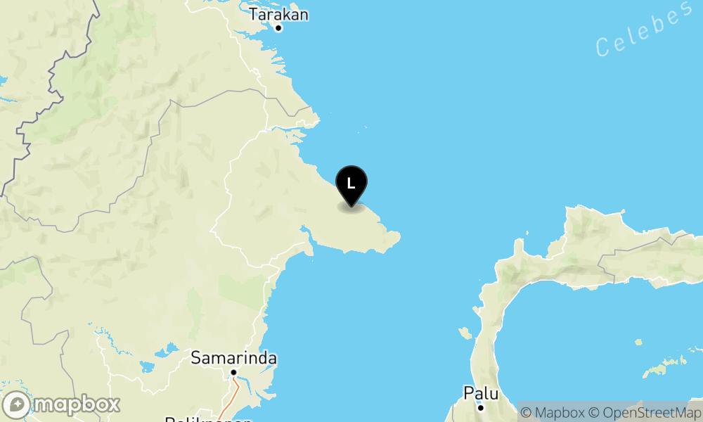 Peta Gempa Pusat gempa berada di darat 146 Km tenggara Berau