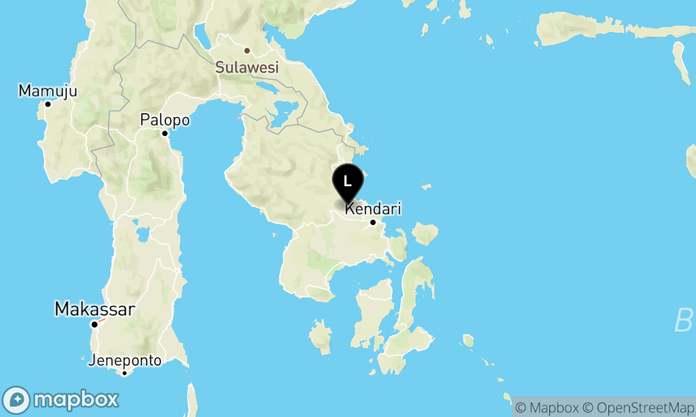 Peta Gempa Pusat gempa berada di darat 5 km timur laut Kab.Konawe