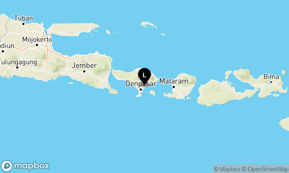 Peta Gempa Pusat gempa berada di darat 3 km baratdaya Gianyar