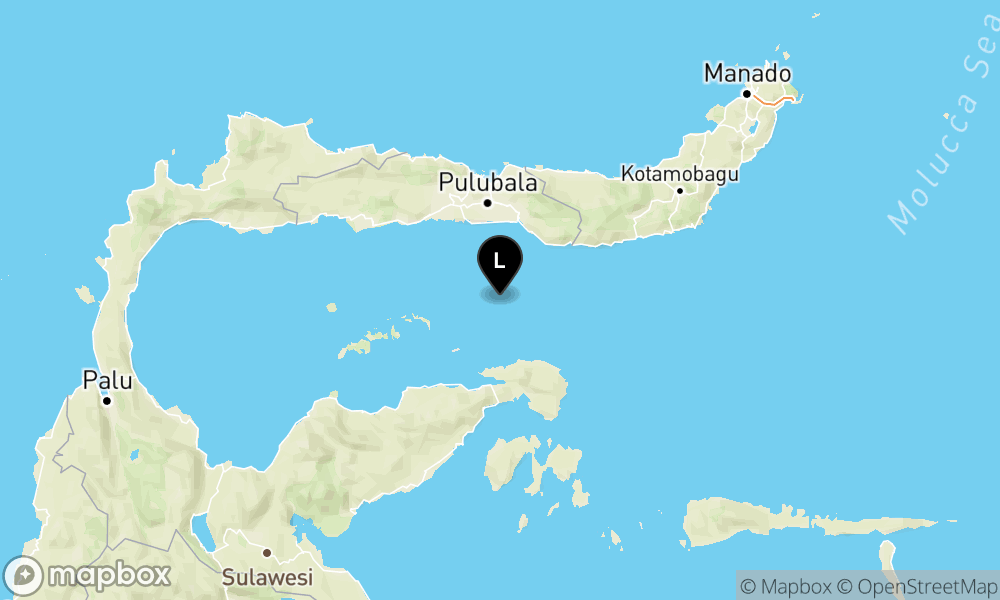 Peta Gempa 74 km BaratDaya GORONTALO-GORONTALO