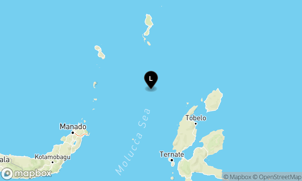 Peta Gempa 108 km BaratLaut PULAUDOI-MALUT