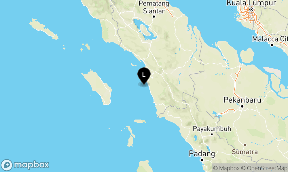 Peta Gempa 61 km BaratDaya PADANGSIDEMPUAN-SUMUT