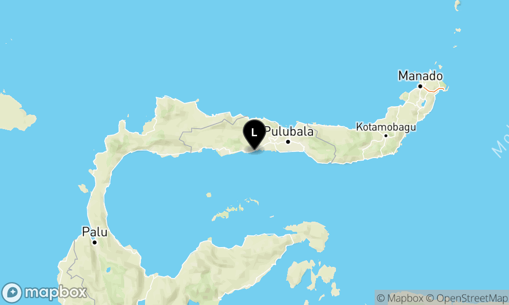 Peta Gempa 6 km BaratDaya BOALEMO-GORONTALO