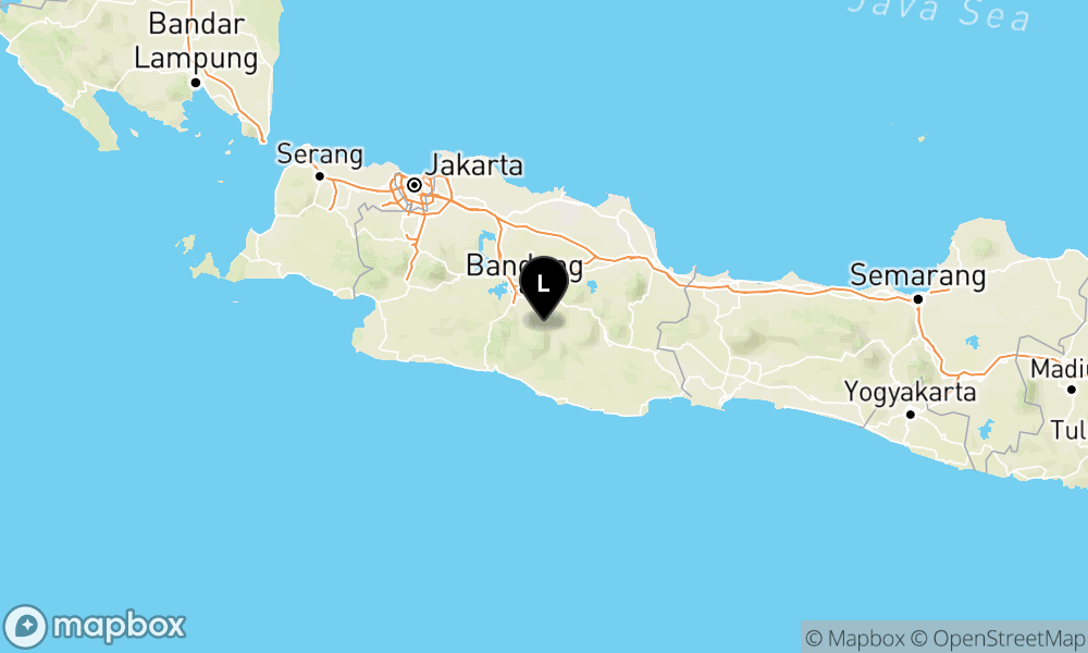 Peta Gempa Pusat gempa berada di darat 16 km baratlaut Kab. Garut