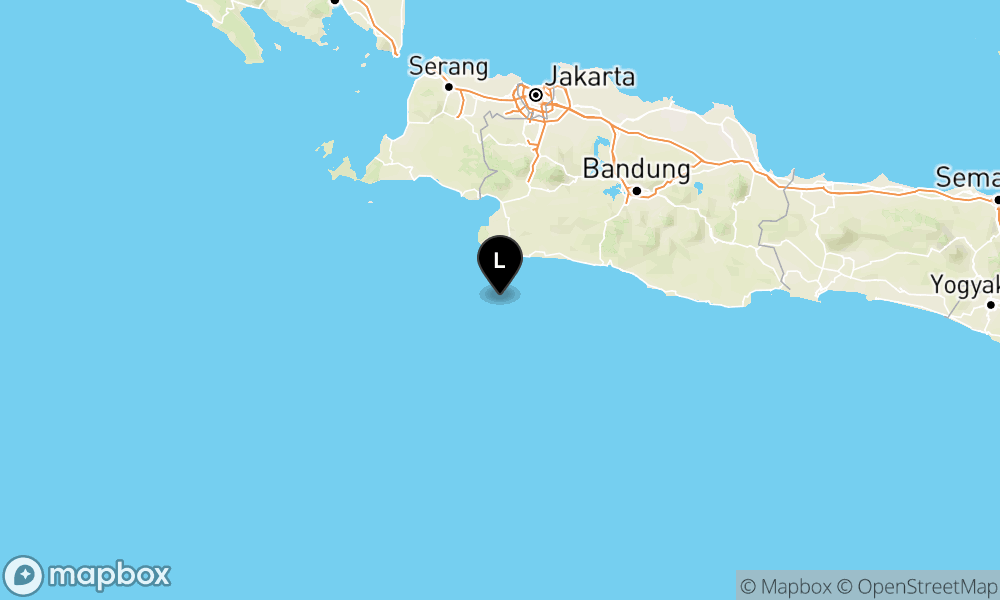 Peta Gempa Pusat gempa berada di laut 85 km selatan Kab. Sukabumi