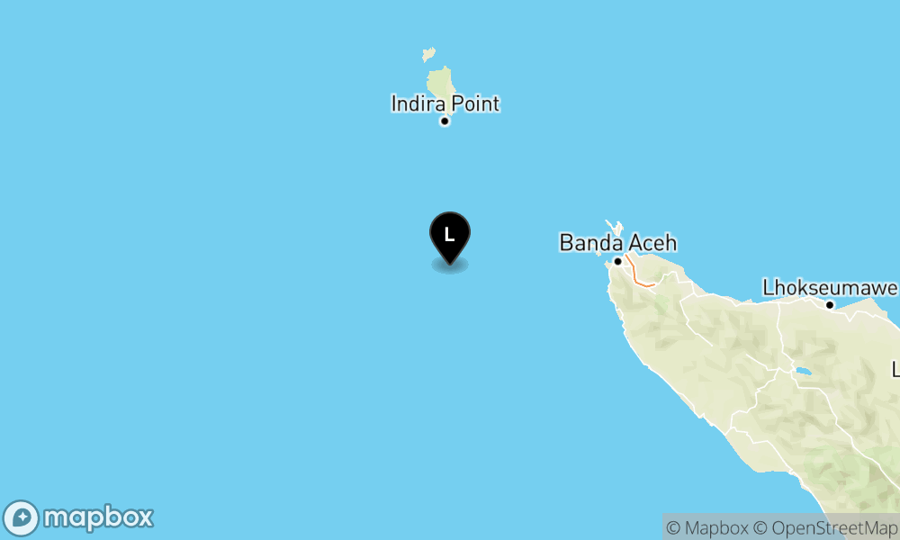 Peta Gempa 161 km BaratDaya BANDAACEH-ACEH