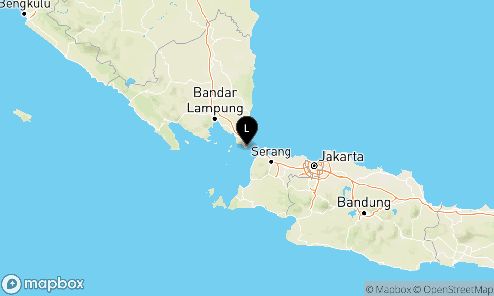 Peta Gempa Pusat gempa berada di laut 26 km BaratLaut Anyer