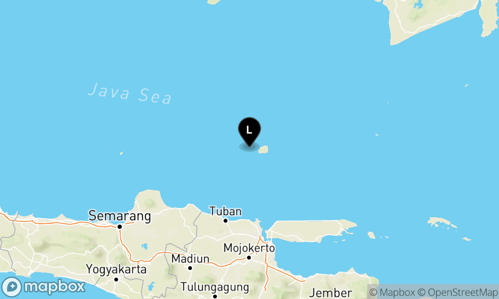 Peta Gempa Pusat gempa berada di laut 130km timur laut Tuban