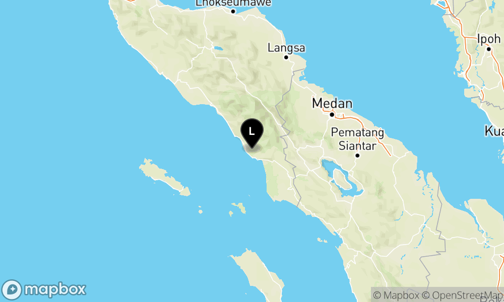 Peta Gempa Pusat gempa berada di darat 36 km Tenggara KAB-ACEH SELATAN
