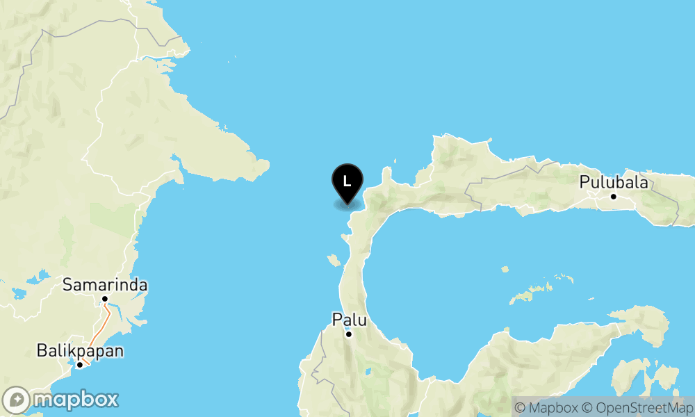 Peta Gempa 103 km TimurLaut DONGGALA-SULTENG