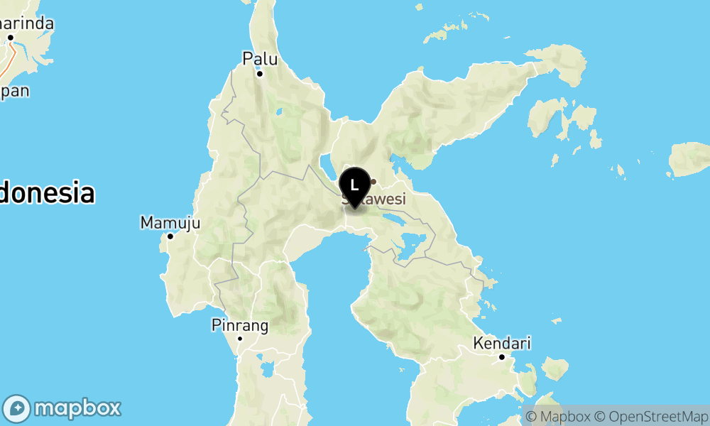 Peta Gempa Pusat gempa berada di darat 34 km barat laut Luwu Timur