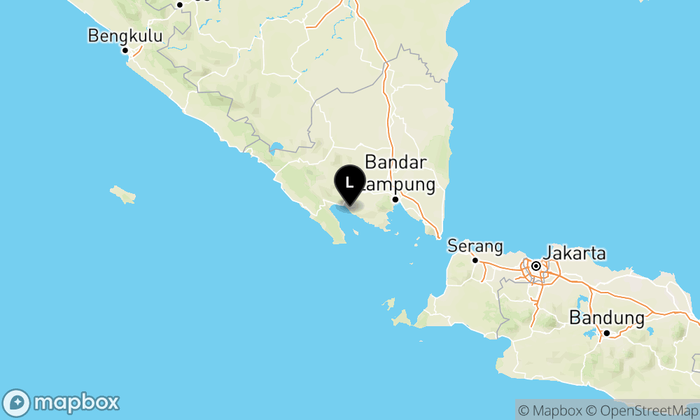 Peta Gempa Pusat gempa berada di laut 20 km Tenggara TANGGAMUS-LAMPUNG