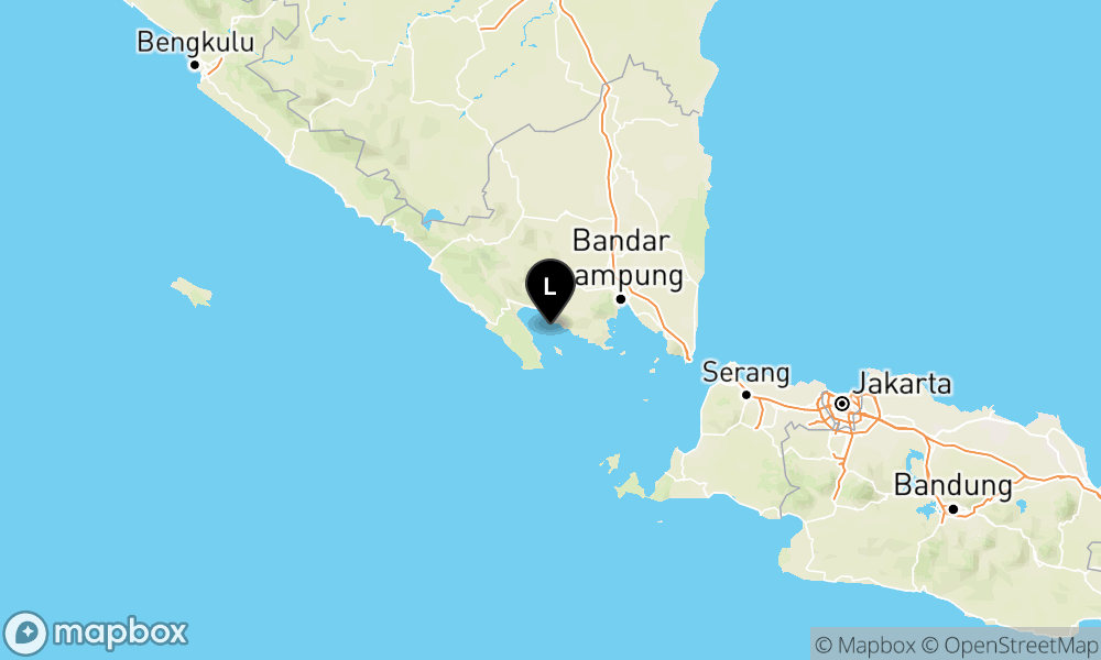 Peta Gempa Pusat gempa berada di Laut 22 Km Tenggara Tanggamus