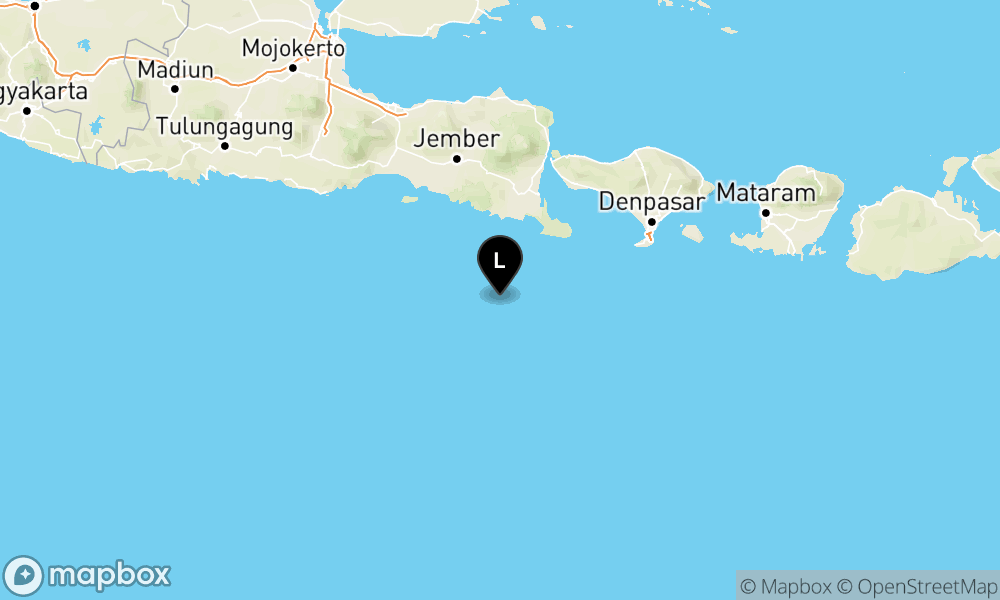 Peta Gempa Pusat gempa berada di Laut 117 Km BaratDaya Jembrana