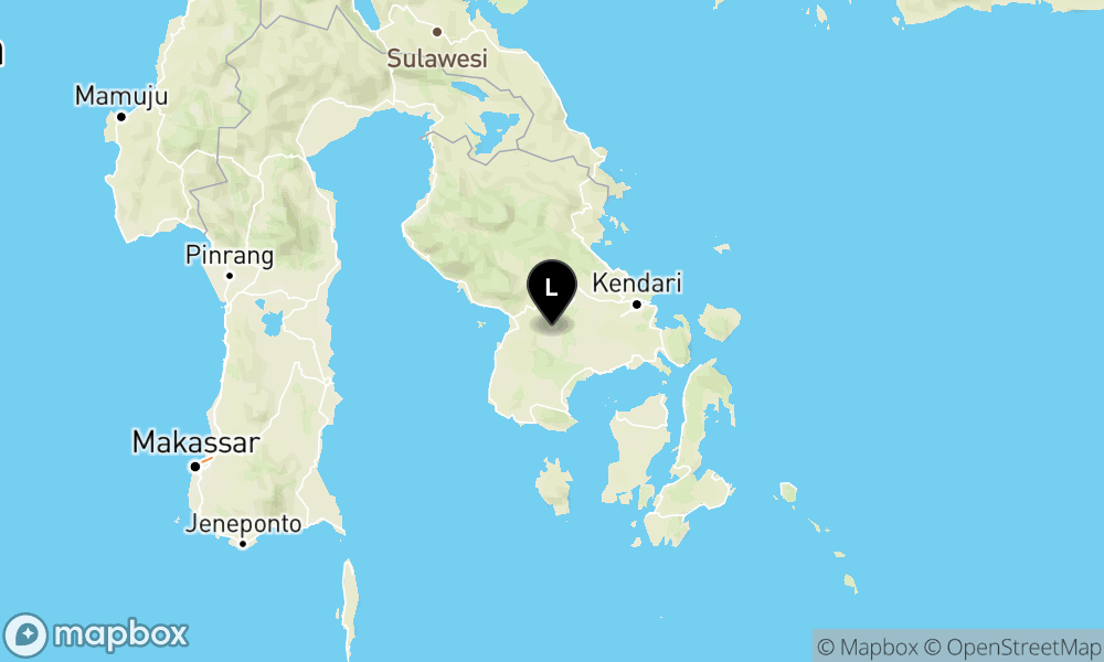 Peta Gempa Pusat gempa berada di darat 2 km barat laut Kolaka Timur