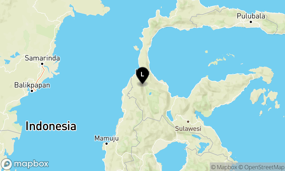 Peta Gempa Pusat gempa berada di darat 32 km baratlaut Sigi