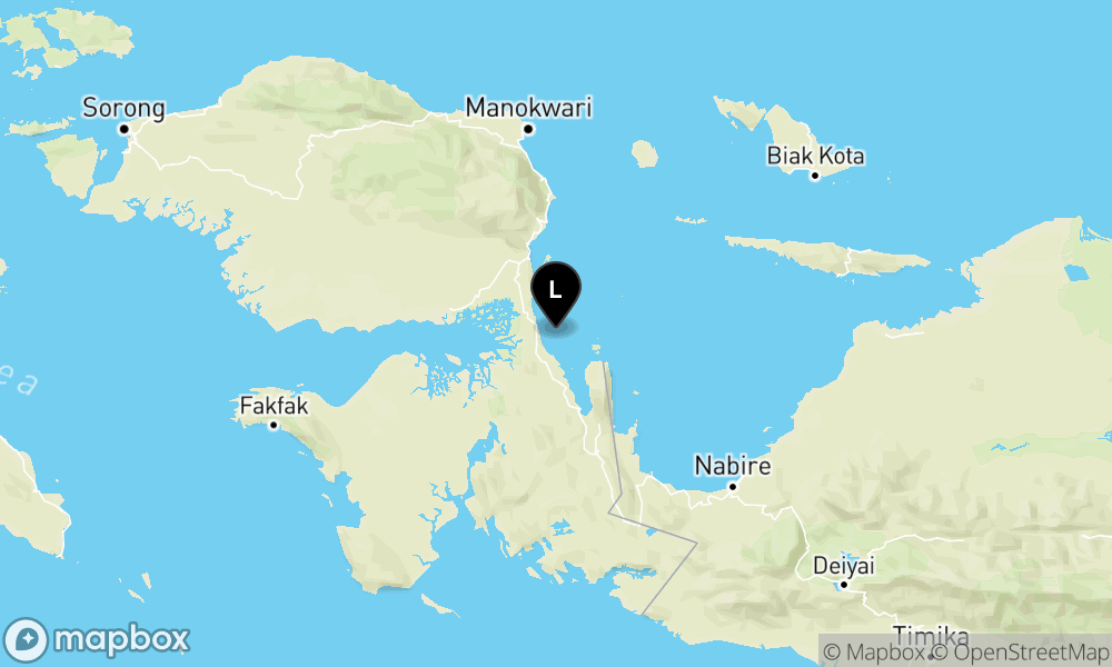 Peta Gempa 63 km BaratLaut TELUKWONDAMA-PAPUABRT