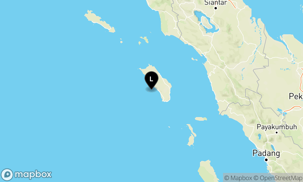 Peta Gempa Pusat gempa berada di laut 15 km barat daya Nias Barat