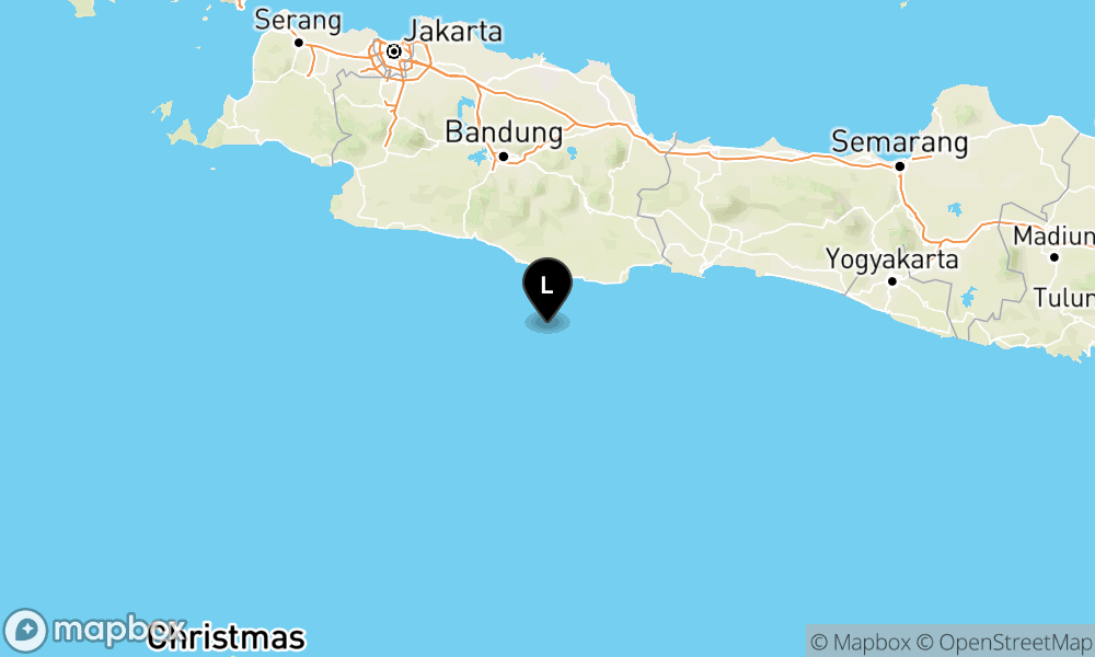 Peta Gempa Pusat gempa berada di laut 79 km barat daya Kab. Pangandaran