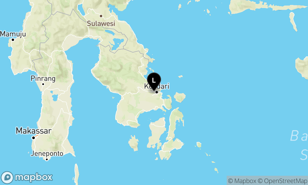 Peta Gempa Pusat gempa berada di darat 46 km Tenggara Konawe