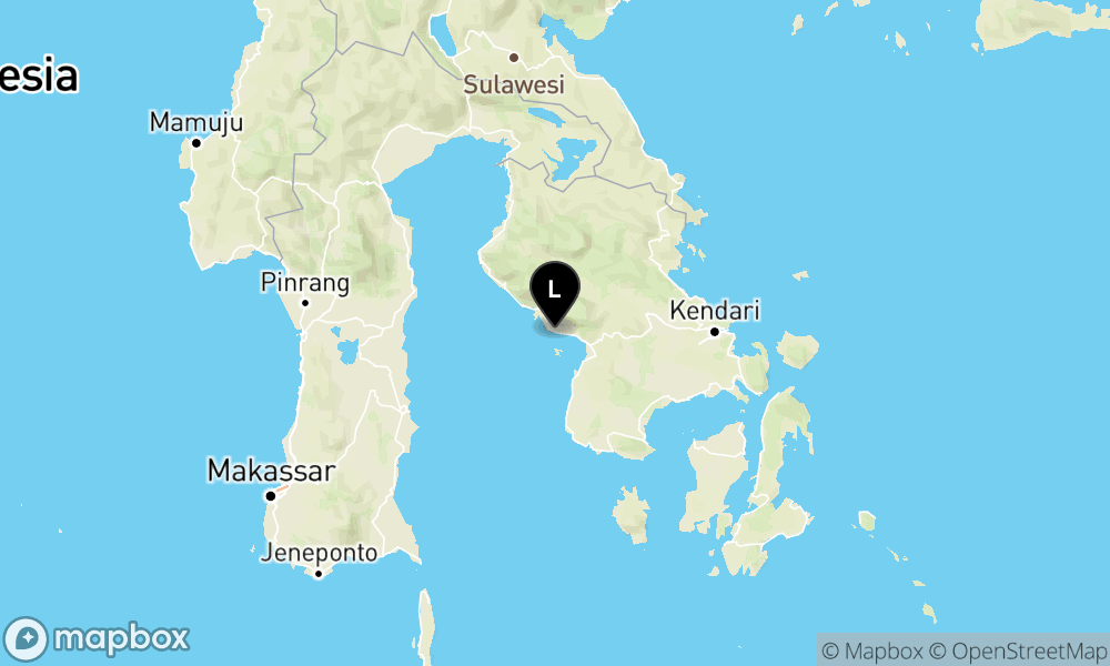 Peta Gempa Pusat gempa berada di darat 10.7 km Tenggara Samaturu, Kab. Kolaka