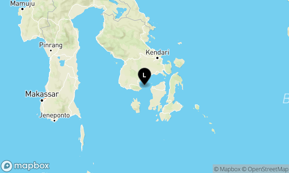 Peta Gempa Pusat gempa berada di Laut 9 km Timur Laut Kab.Bombana