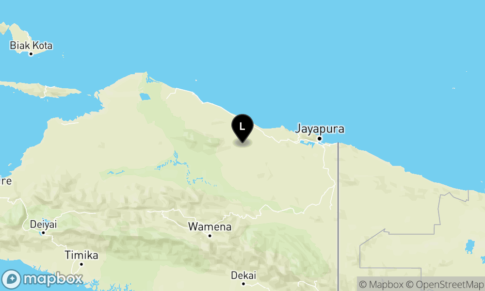 Peta Gempa 103 km BaratDaya KAB-JAYAPURA-PAPUA