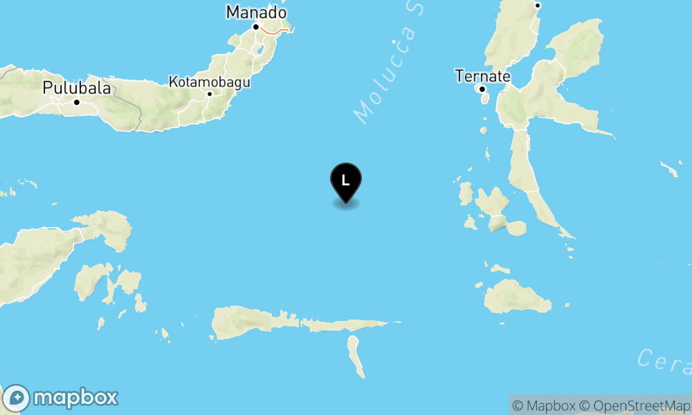Peta Gempa 163 km BaratLaut SANANA-MALUT