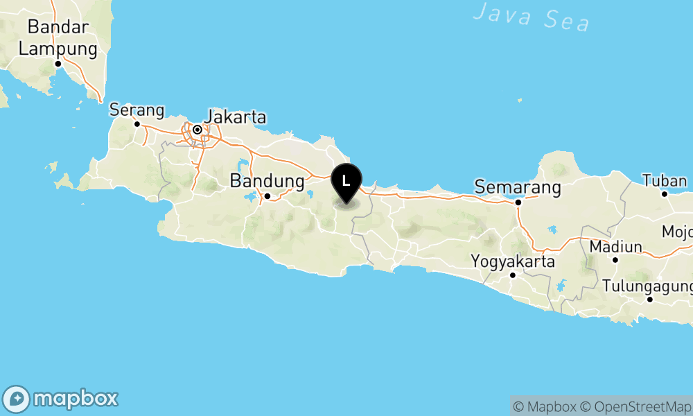 Peta Gempa Pusat gempa berada di darat 8 km tenggara Kabupaten Kuningan