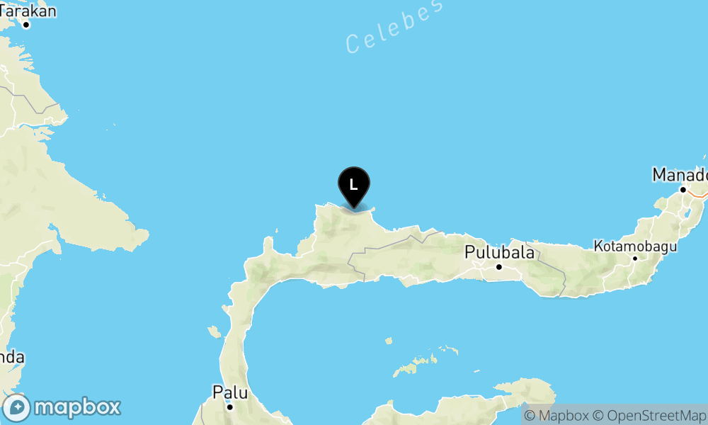 Peta Gempa 33 km BaratLaut BUOL-SULTENG