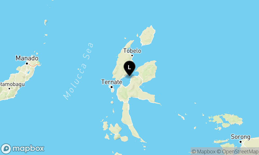 Peta Gempa Pusat gempa berada di Laut 48 km Tenggara Halmahera Barat
