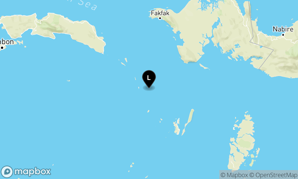 Peta Gempa 125 km BaratLaut TUAL-MALUKU